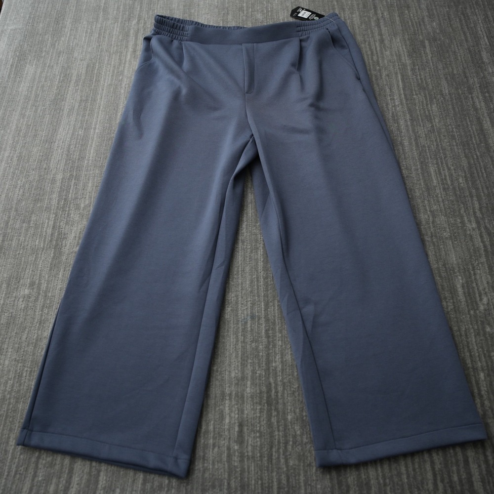 Avia Pants Women Athletic Wide‎ Leg Blue Elastic Waist Scuba New Tag 3XL22